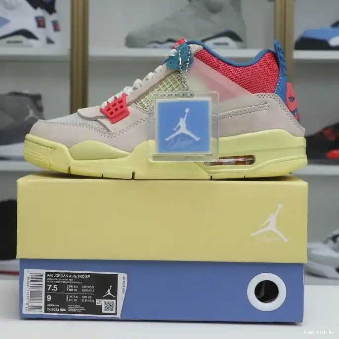 RETRO JORDAN UNION X ICE' 4 'GUAVA LA Kimikick AIR 0709